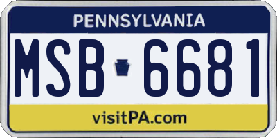 PA license plate MSB6681