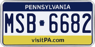 PA license plate MSB6682
