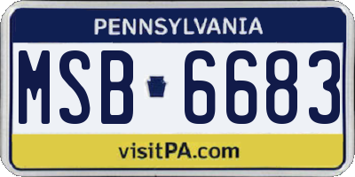 PA license plate MSB6683
