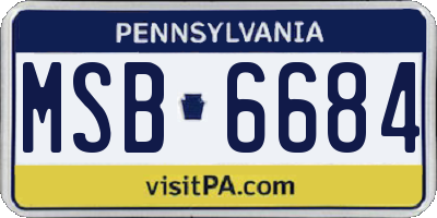 PA license plate MSB6684