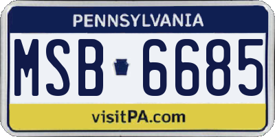 PA license plate MSB6685