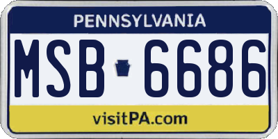 PA license plate MSB6686