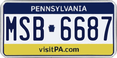 PA license plate MSB6687