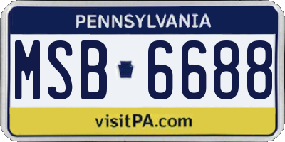 PA license plate MSB6688
