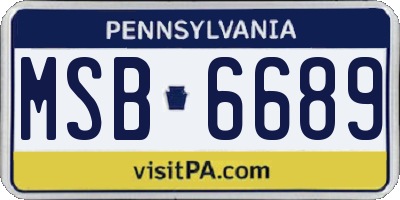 PA license plate MSB6689