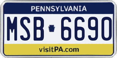 PA license plate MSB6690