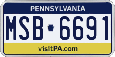 PA license plate MSB6691