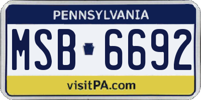 PA license plate MSB6692