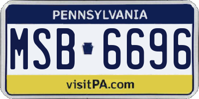 PA license plate MSB6696
