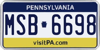 PA license plate MSB6698