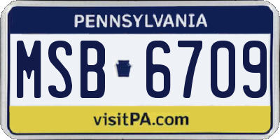 PA license plate MSB6709