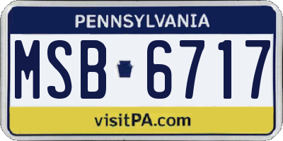 PA license plate MSB6717