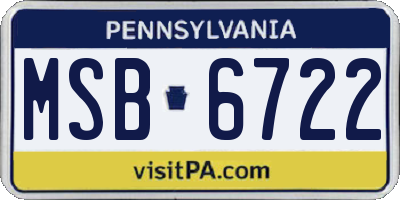 PA license plate MSB6722