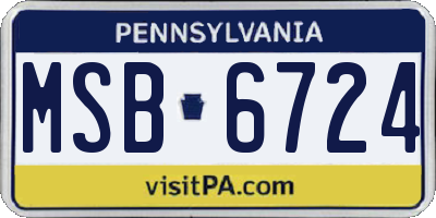 PA license plate MSB6724
