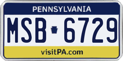 PA license plate MSB6729