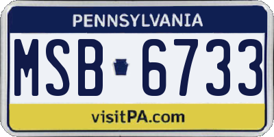 PA license plate MSB6733