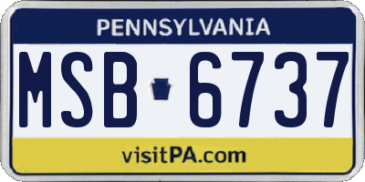PA license plate MSB6737