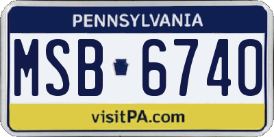 PA license plate MSB6740