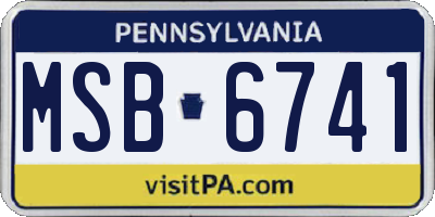 PA license plate MSB6741
