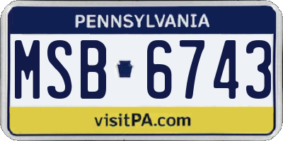 PA license plate MSB6743