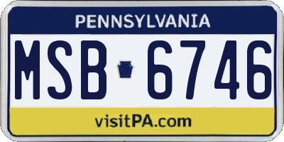 PA license plate MSB6746
