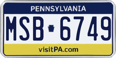 PA license plate MSB6749