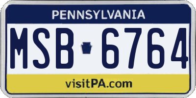 PA license plate MSB6764