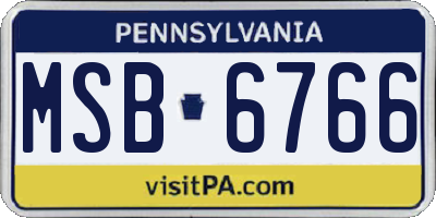 PA license plate MSB6766