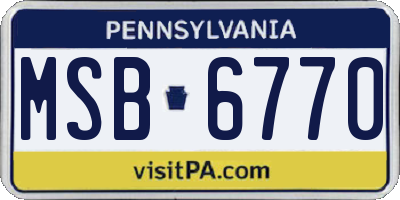 PA license plate MSB6770