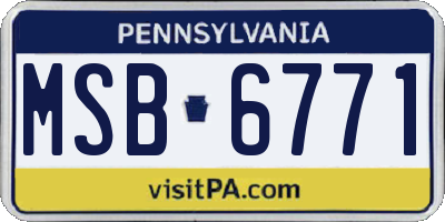 PA license plate MSB6771