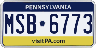 PA license plate MSB6773