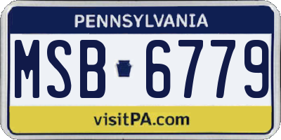 PA license plate MSB6779