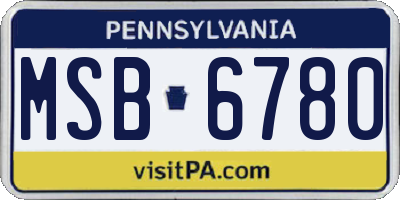 PA license plate MSB6780