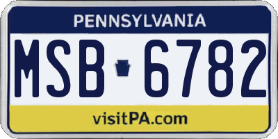 PA license plate MSB6782