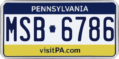 PA license plate MSB6786