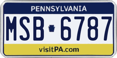 PA license plate MSB6787
