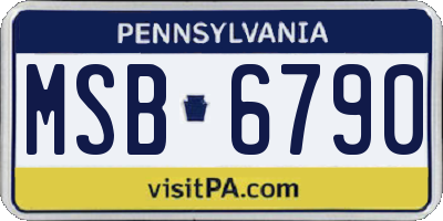 PA license plate MSB6790