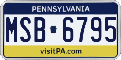 PA license plate MSB6795