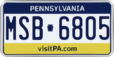 PA license plate MSB6805