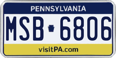 PA license plate MSB6806