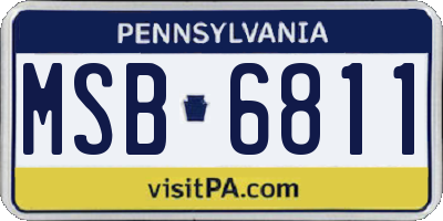 PA license plate MSB6811