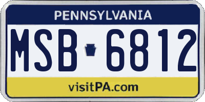 PA license plate MSB6812