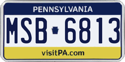 PA license plate MSB6813