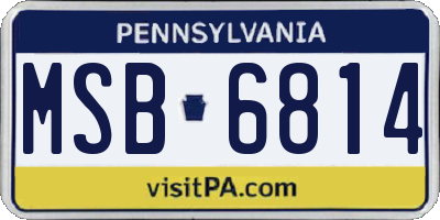 PA license plate MSB6814