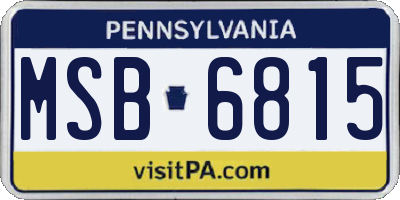 PA license plate MSB6815