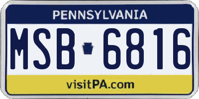 PA license plate MSB6816