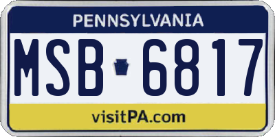 PA license plate MSB6817
