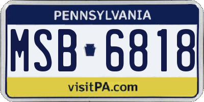 PA license plate MSB6818
