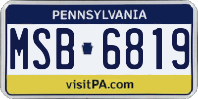 PA license plate MSB6819
