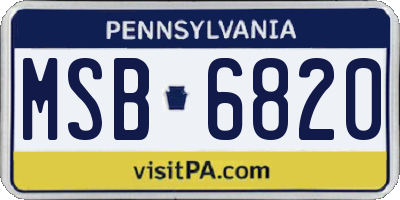 PA license plate MSB6820